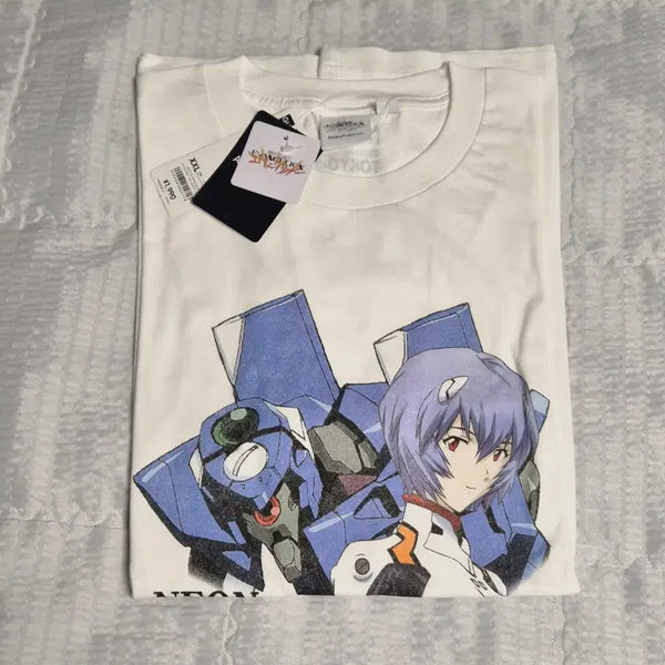 [BUNJANG] GU x Evangelion Ayanami Rei T-Shirt (White) / 에반게리온 GU 콜라보 티셔츠 아야나미 레이 (흰색)