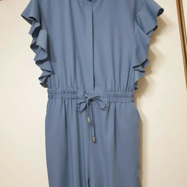 [BUNJANG] Blue Frill Jumpsuit One Size / 블루 프릴 점프수트 F