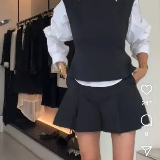 [BUNJANG] Road & Tailor Pleated Wrap Shorts Black / 로드앤테일러 플리츠 랩 반바지 블랙