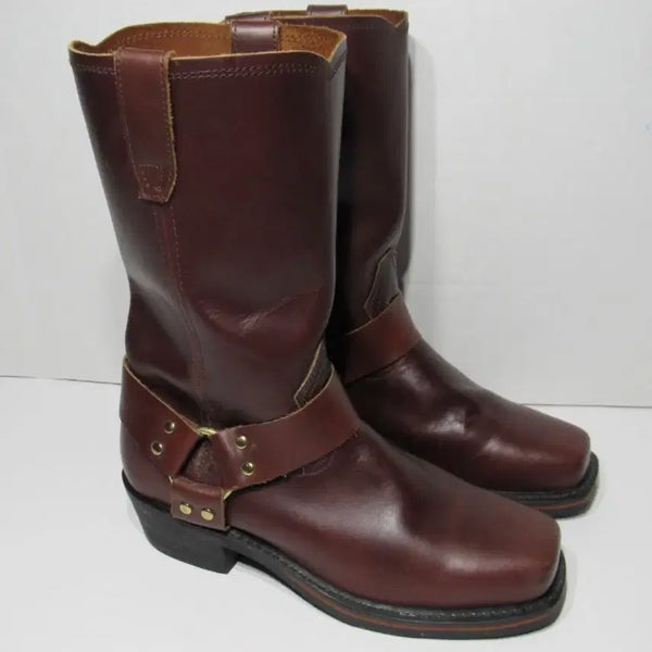 [BUNJANG] Dingo Dean Harness Leather Square-Toe Biker Boots Mahogany / Dingo 하네스 레더 스퀘어투 바이커 부츠 마호가니