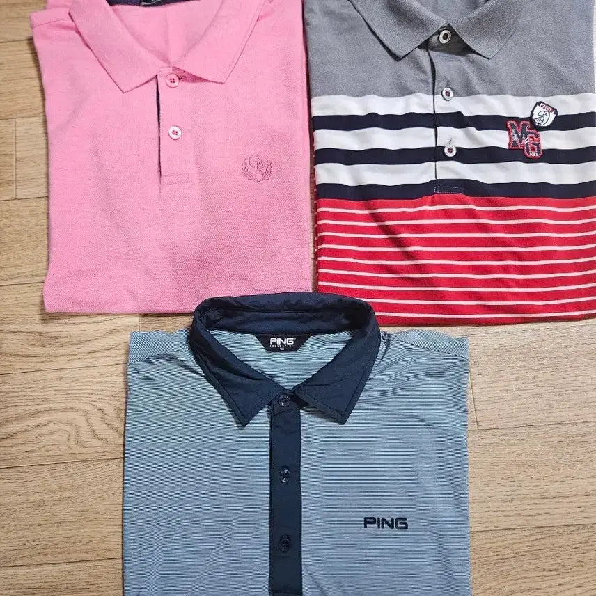 [BUNJANG] PING Golf Wear Short-Sleeve Polo Shirts 3-Piece Bundle Set / 핑 등 골프웨어 반팔 카라티 3종 일괄
