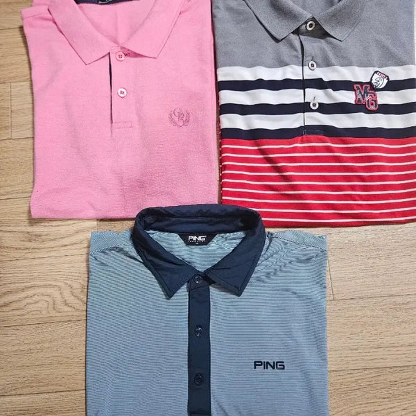 [BUNJANG] PING Golf Wear Short-Sleeve Polo Shirts 3-Piece Bundle Set / 핑 등 골프웨어 반팔 카라티 3종 일괄