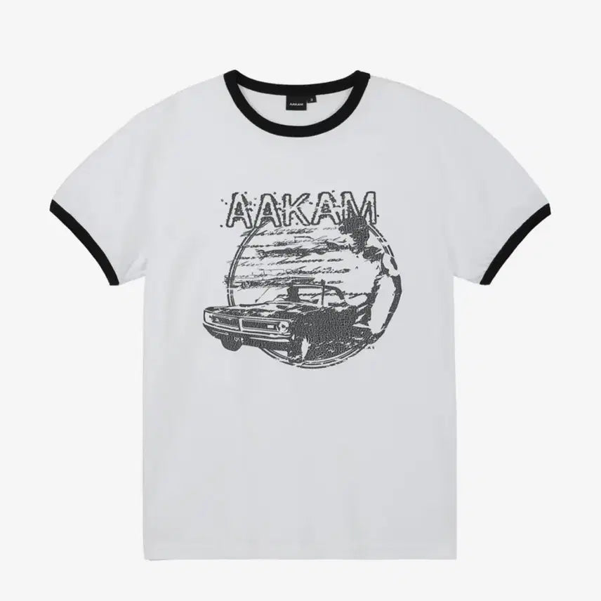 [BUNJANG] Akam Cracked Car Ringer Top White / 아캄 Cracked Car Ringer Top (White)