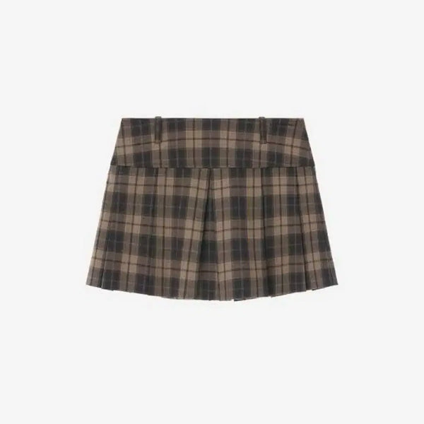 [BUNJANG] Check Pattern Pleated Mini Skirt / 지지지 체크 패턴 플리츠 미니스커트