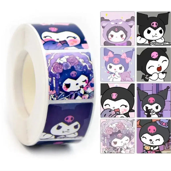 [BUNJANG] Kuromi 500pcs Roll Stickers / 쿠로미 롤 스티커 500매