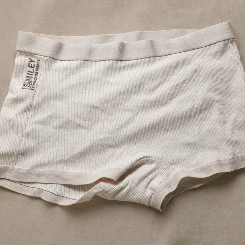[BUNJANG] SMILEY Ribbed Briefs - White / 중고) 화이트 골지 드로즈