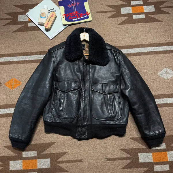 [BUNJANG] Spiwak USN Cowhide Leather Jacket 70s / 타임세일)USA 70s Spiwak 스피왁 USN 카우레더 자켓 100