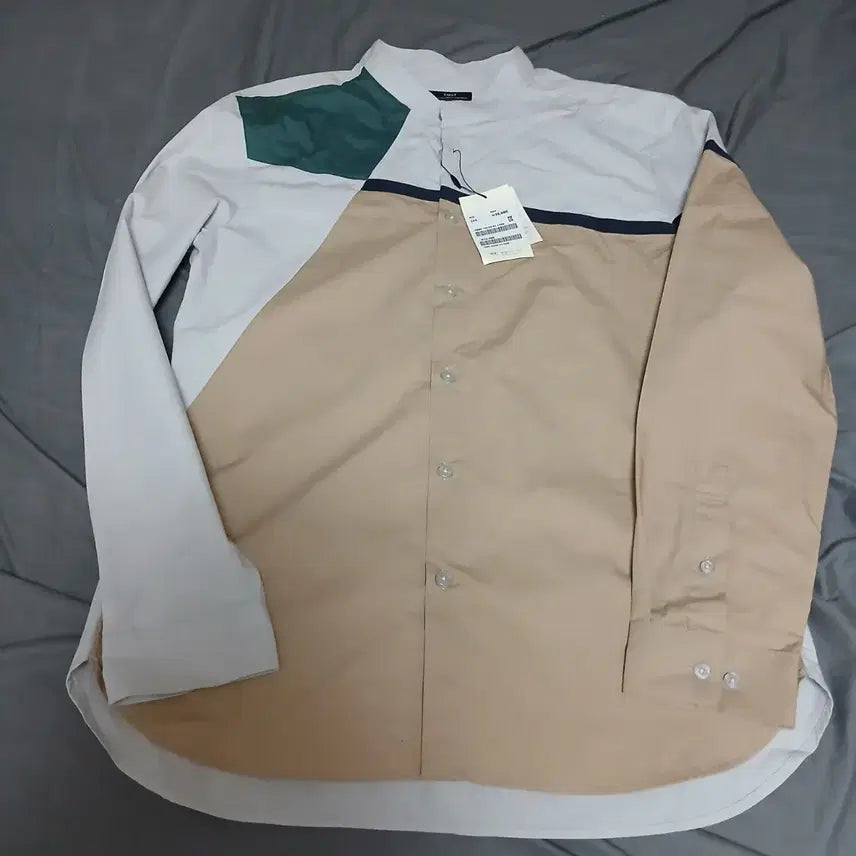 [BUNJANG] TNGT Patchwork High Neck Shirt XL / 새 제품 개성있는  TNGT 패치워크 하이넥 셔츠