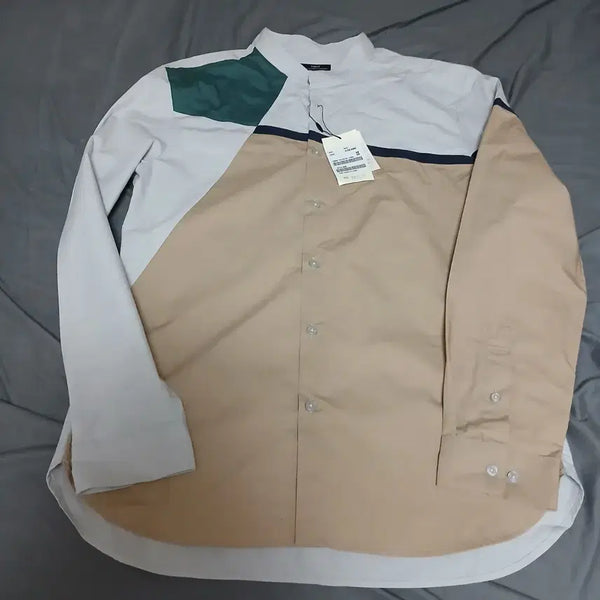 [BUNJANG] TNGT Patchwork High Neck Shirt XL / 새 제품 개성있는  TNGT 패치워크 하이넥 셔츠