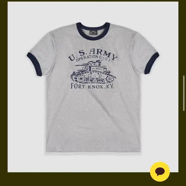[BUNJANG] Field Draft Soldier Fit US Army Ringer T-Shirt / 필드래프트 솔져핏 US ARMY 링거 반팔티