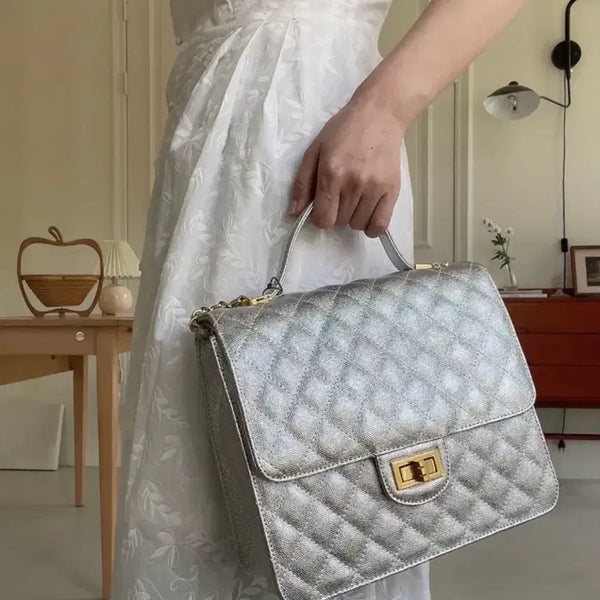 [BUNJANG] Silver Two-Way Bag / 실버 투웨이백