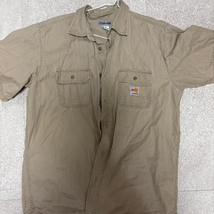 [BUNJANG] Carhartt Short Sleeve Shirt Beige / 칼하트 반팔 셔츠 베이지