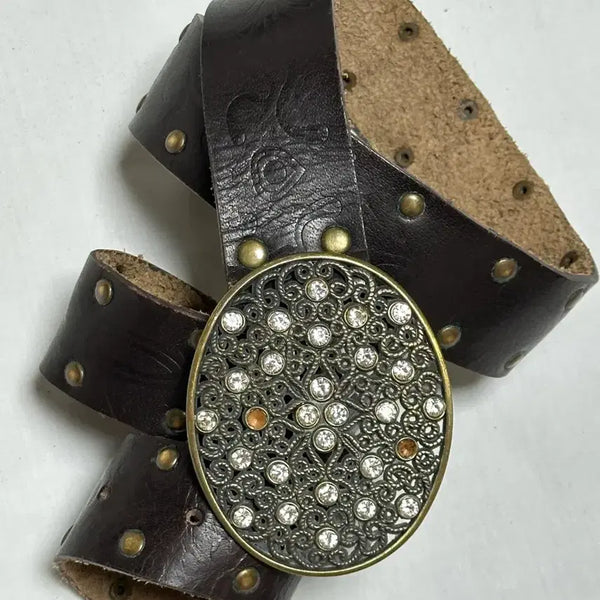 [BUNJANG] Vintage Brown Antique Buckle Belt / 빈티지 브라운 앤틱 벨트
