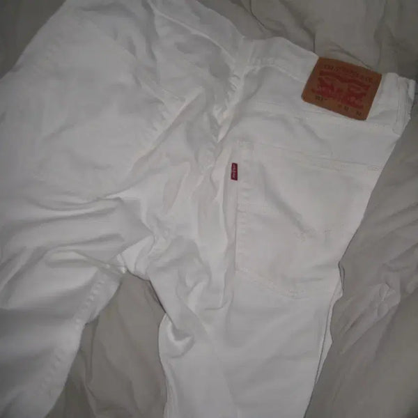 [BUNJANG] Levi's 513 White Straight Denim Flare Jeans / 리바이스 513 화이트 스트레이트 데님 플레어 진 청바지