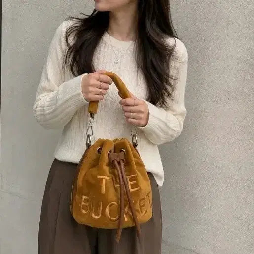 [BUNJANG] Suede Hobo Bag Camel / 복조리백 카멜 스웨이드