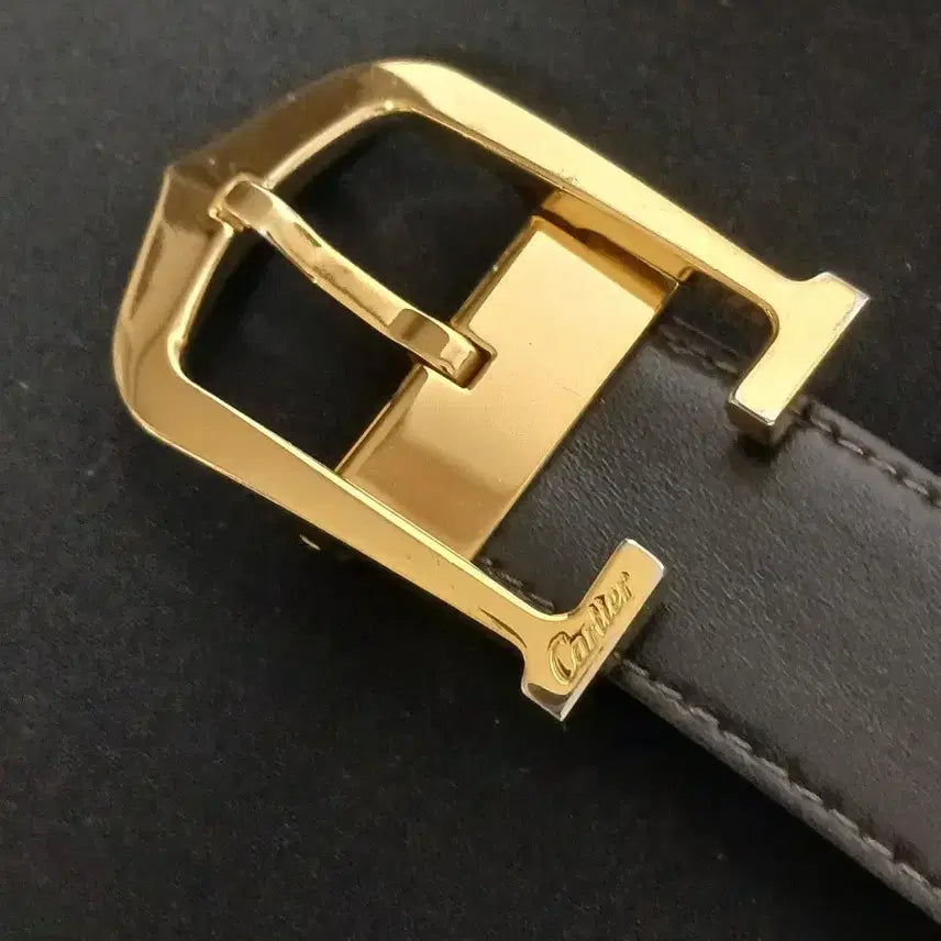 [BUNJANG] Cartier C Decor Gold Buckle Leather Belt / 명품)  까르띠에 C 데코 금장 벨트