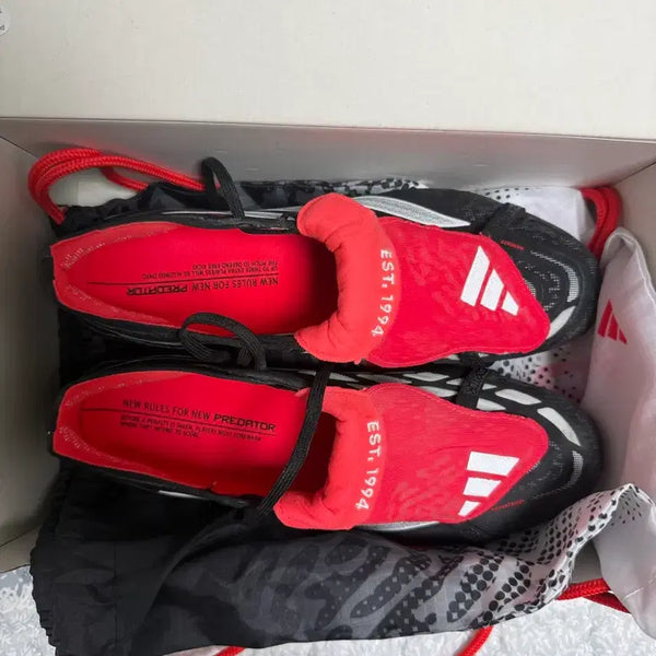 [BUNJANG] Adidas Predator FG/AG Football Boots Black/Red 270 / 아디다스 프레데터 축구화 FT HG AG JP 블랙/레드 270