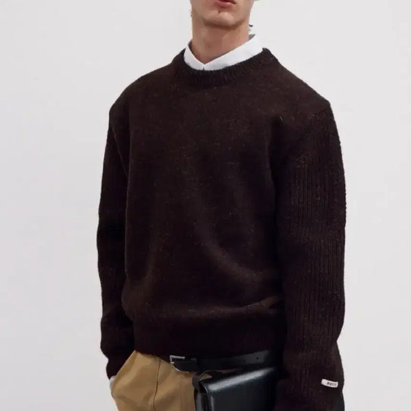 [BUNJANG] RECTO Shetland Crewneck Knit Brown L / 렉토 셔틀랜드 크루넥 니트 브라운 L