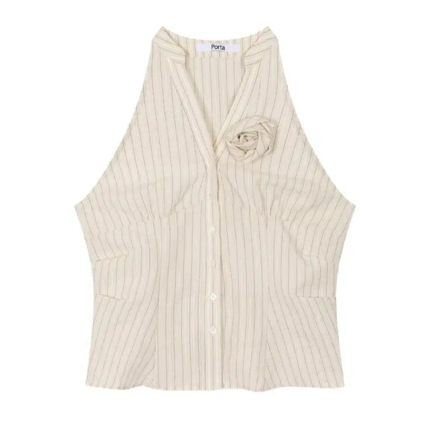 [BUNJANG] The Porta Striped Sleeveless Shirt / THE PORTA STRIPED SLEEVELESS SHIRT, BUTTER