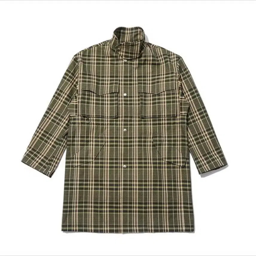 [BUNJANG] Customellow Black Label 19FW Check Military Coat / [95] 19fw 커스텀멜로우 블랙라벨 체크 밀리터리 코트(최우식 코트)