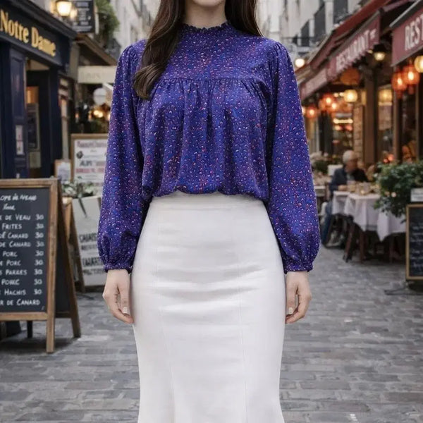 [BUNJANG] JUCYJUDY Patterned Oversized Puff Sleeve Top / JUCYJUDY패턴 왕퍼프탑 (80/~M)