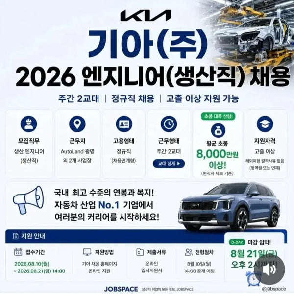 [BUNJANG] Kia Motors Production Position Aptitude & Interview Preparation Guide / 기아차(생산직)합격자분 인적성 대비하세요~