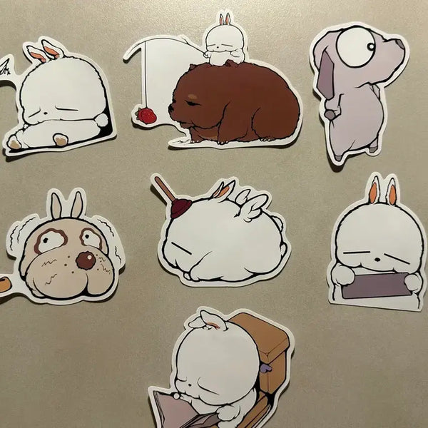 [BUNJANG] Marshmallow (Masimaro) 7 Types Sticker Set / 마시마로 조각스티커 7종