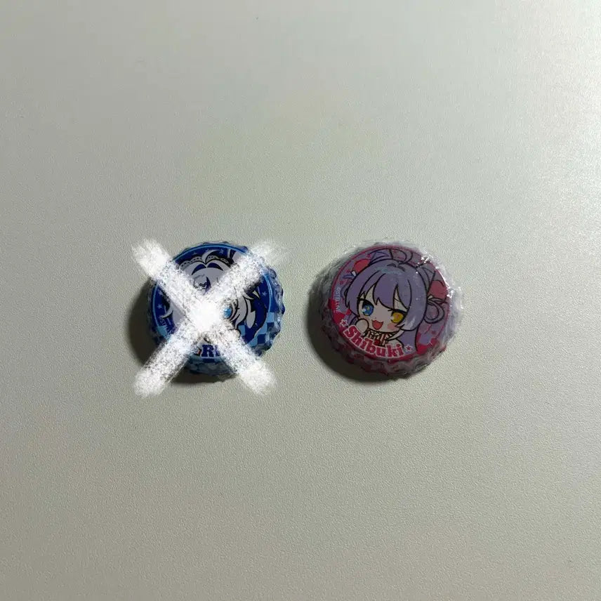 [BUNJANG] Stellive Popup Tenko Shibuya Can Tab Badge (Unremoved Cover) / 스텔라이브 팝업 캔뚜껑 뱃지 텐코 시부키 부키(커버 미제거)