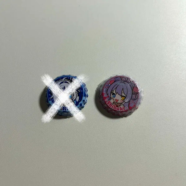 [BUNJANG] Stellive Popup Tenko Shibuya Can Tab Badge (Unremoved Cover) / 스텔라이브 팝업 캔뚜껑 뱃지 텐코 시부키 부키(커버 미제거)