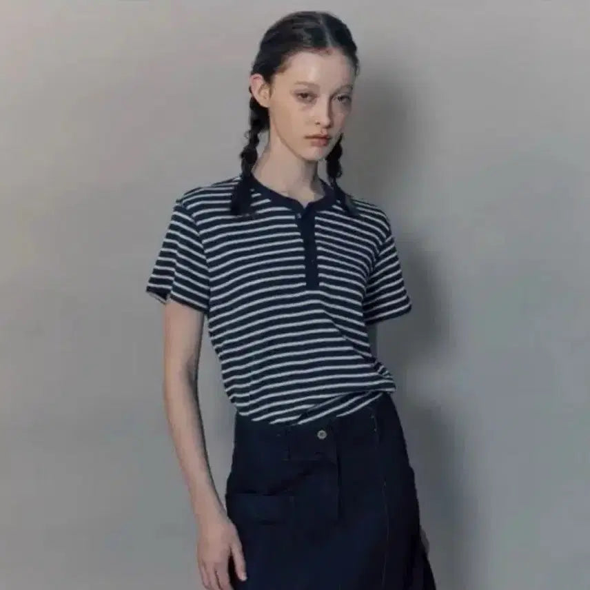 [BUNJANG] Nothing Written Penico Stripe T-Shirt Navy / 낫띵리튼 스프라이트 티셔츠 Penico stripe t-shirt | navy