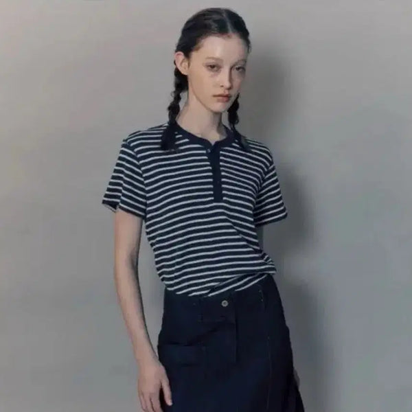 [BUNJANG] Nothing Written Penico Stripe T-Shirt Navy / 낫띵리튼 스프라이트 티셔츠 Penico stripe t-shirt | navy