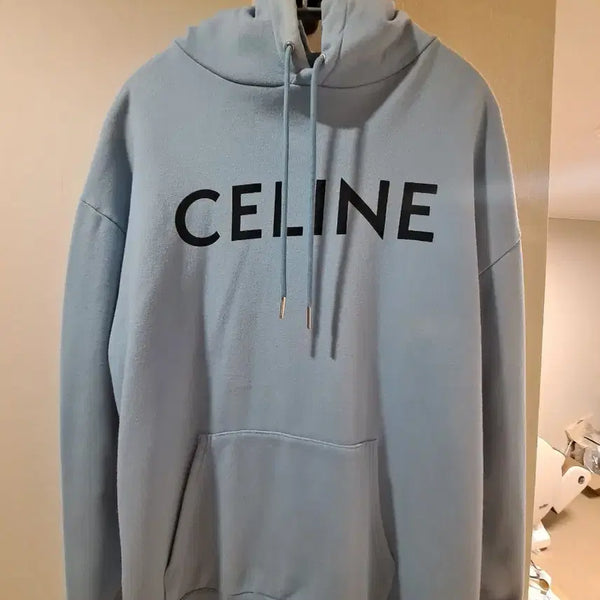[BUNJANG] Celine Organic Cotton Hoodie Light Blue L / 더현대판 셀린느 오가닉 코튼 후드티  L