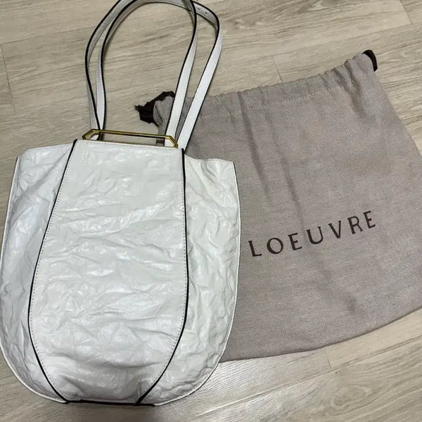 [BUNJANG] L'Euvre White Two-Way Shoulder Bag Natural Lambskin Leather / 루에브르 화이트 투웨이 숄더백 새상품 천연가죽 양가죽