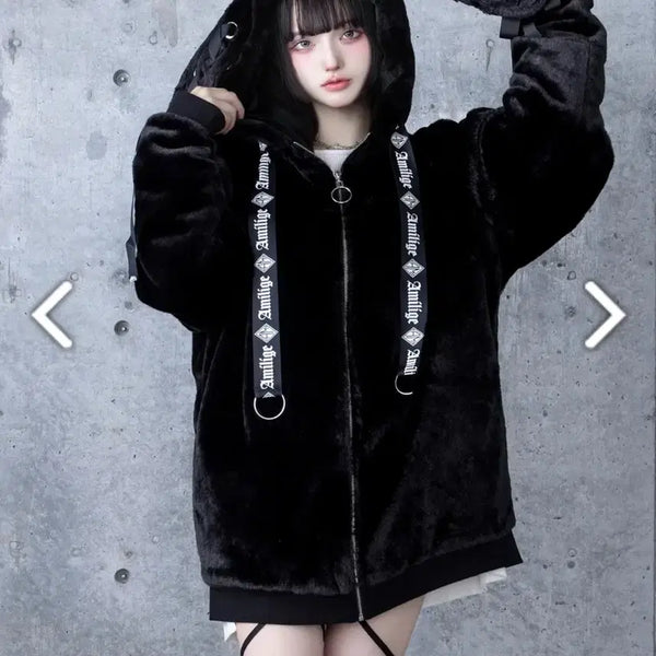 [BUNJANG] Amilige Usagimimi Fur Zip-Up Hoodie / 아밀리쥬 아미리쥬 amilige 우사미미 퍼파카 집업