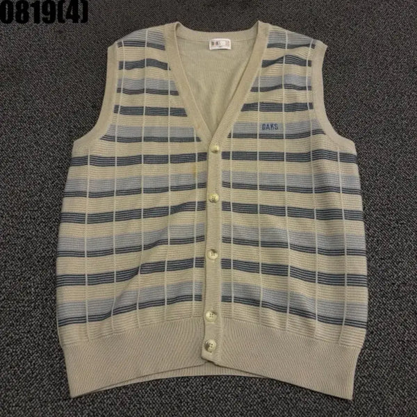 [BUNJANG] Daks Knit Vest Beige Check / 닥스 니트 조끼 베이지 체크