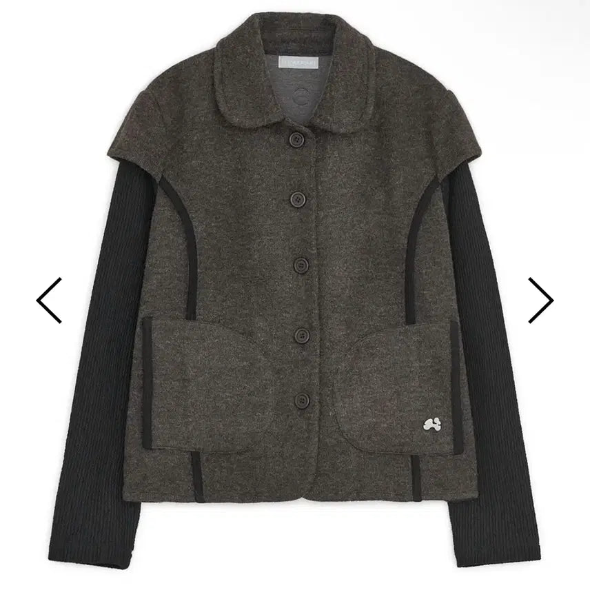 [BUNJANG] Hug Yourskin Round Collar Knit Jacket Brown / 허그유어스킨 라운드 칼라 니트 자켓 브라운