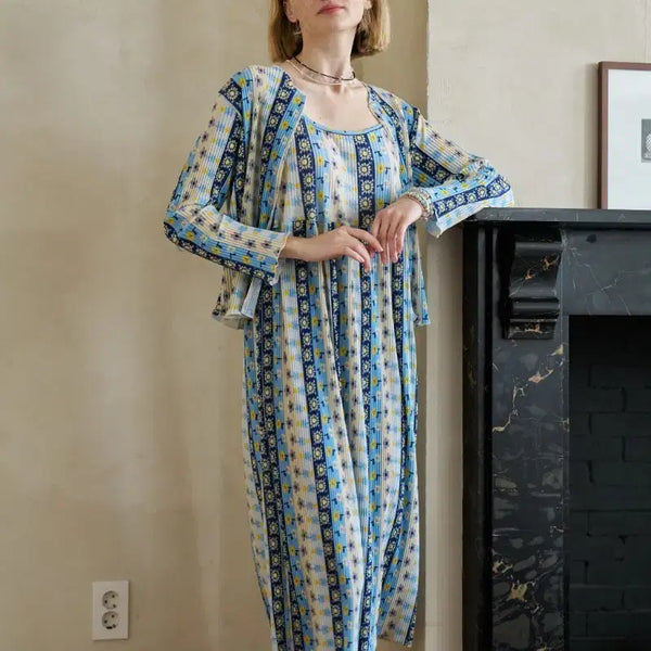[BUNJANG] Pleated Pattern Long Dress / 뇽이
