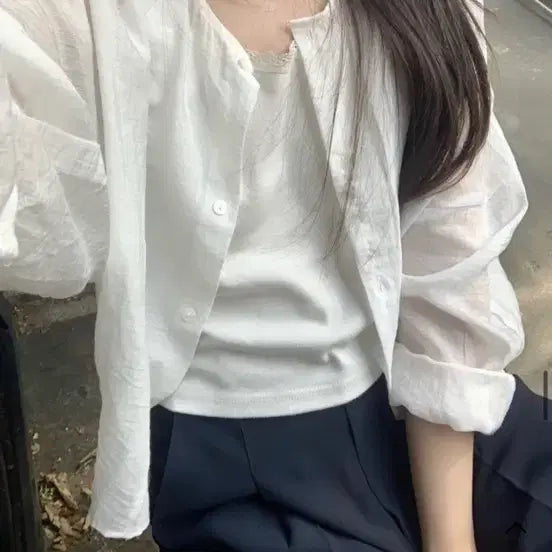 [BUNJANG] Doumin Doumin Shop Ocean Blouse Ivory / 두민 두민샵 오션 블라우스 아이보리