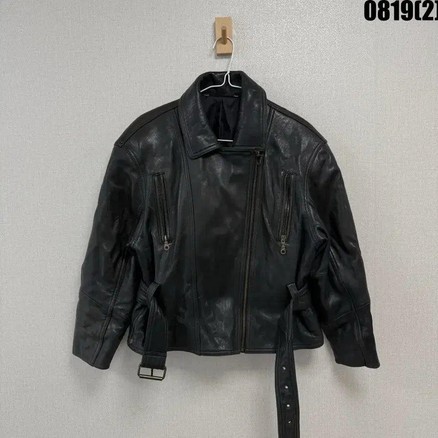 [BUNJANG] Black Leather Rider Jacket / 블랙 가죽 라이더 자켓