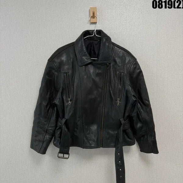 [BUNJANG] Black Leather Rider Jacket / 블랙 가죽 라이더 자켓