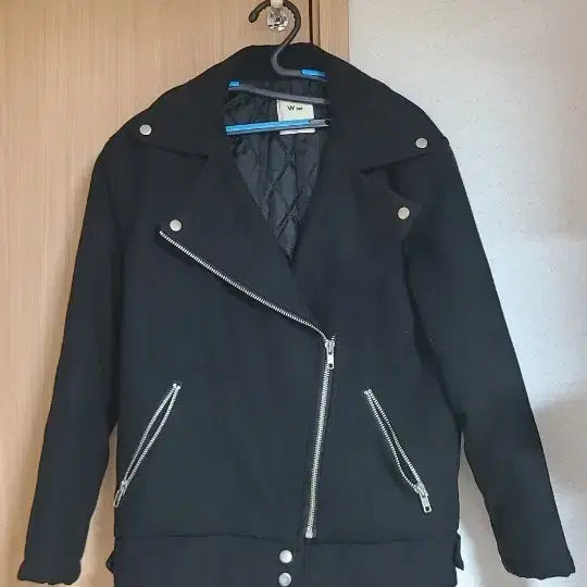 [BUNJANG] Wool Padded Rider Jacket Black Size L / 모직 누빔 라이더자켓 블랙 L사이즈 여성자켓 여자자켓 검정색