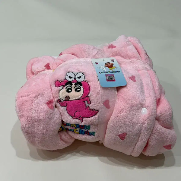 [BUNJANG] Crayon Shin-chan Shin-chan Pink Fleece Shower Gown Pajamas / 크레용신짱 짱구 샤워가운 겸 잠옷