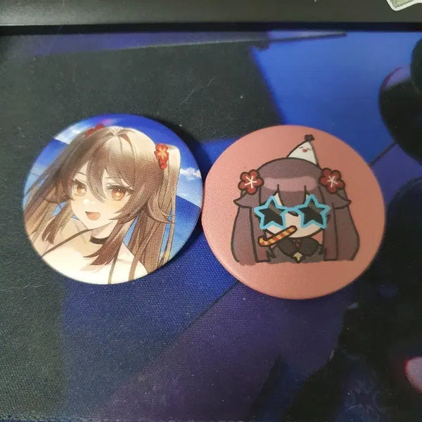 [BUNJANG] Genshin Impact Hu Tao Can Badge Set (2 Types) / 원신 호두 캔뱃지 2종 일괄