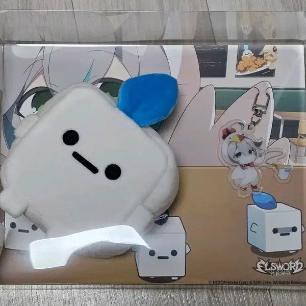 [BUNJANG] Elsword Nene Chicken Collaboration Hedgehog Pouch + Ain SD Acrylic Keyring / 엘소드 네네치킨 콜라보 헤지호그 파우치 아인