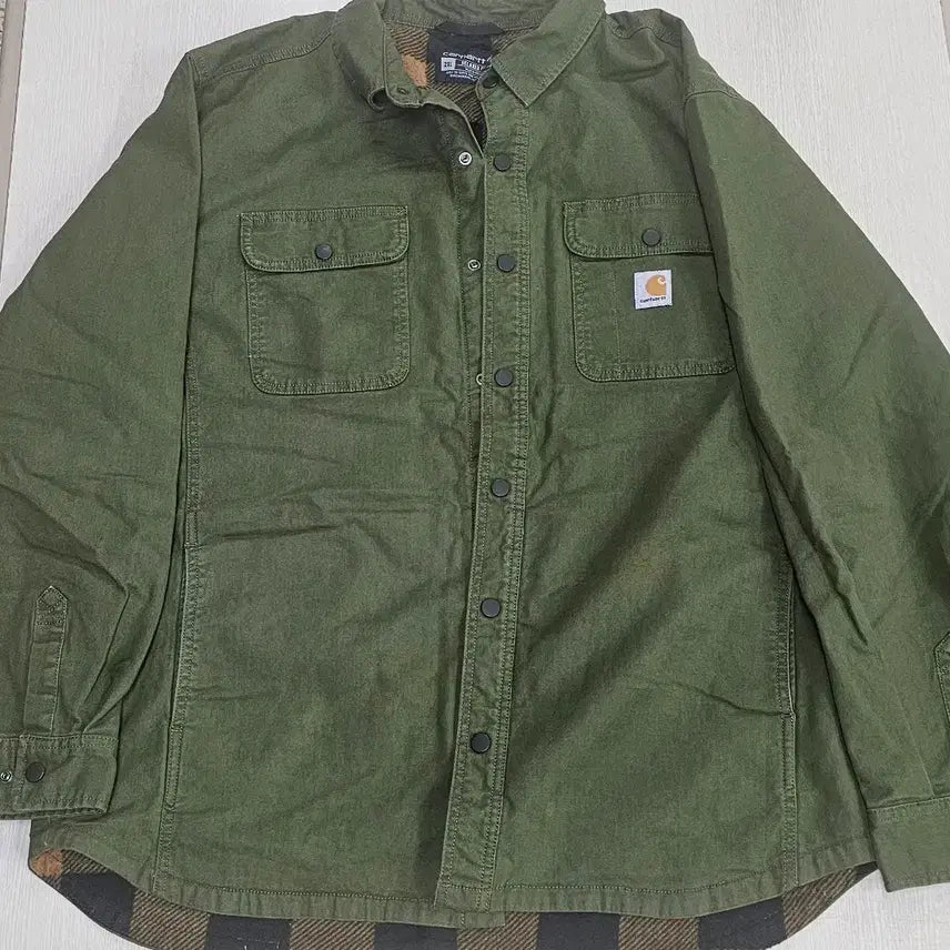 [BUNJANG] Carhartt WIP Work Shirt Jacket Green XXL / 칼하트 워크 셔츠 자켓 그린 110 XXL 사이즈 안감 기모