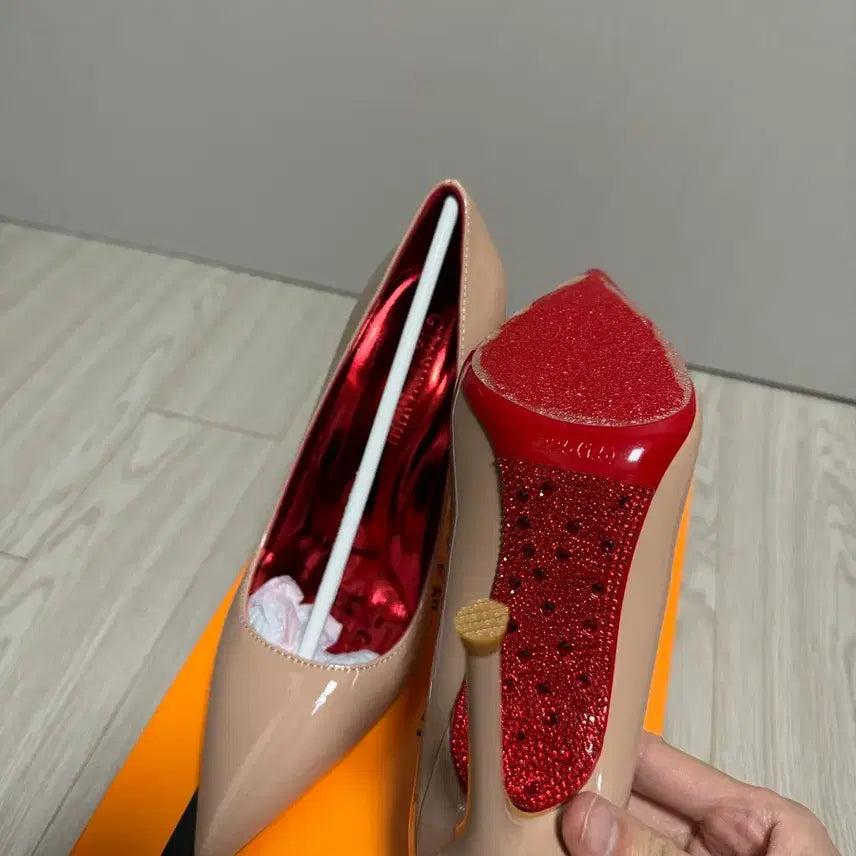 [BUNJANG] Stiletto Heels Red Beige 10.5cm Heel Height / 새상품 35 225 레드 베이지 스틸레토힐 10.5cm