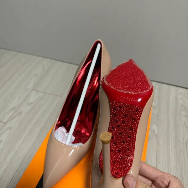 [BUNJANG] Stiletto Heels Red Beige 10.5cm Heel Height / 새상품 35 225 레드 베이지 스틸레토힐 10.5cm
