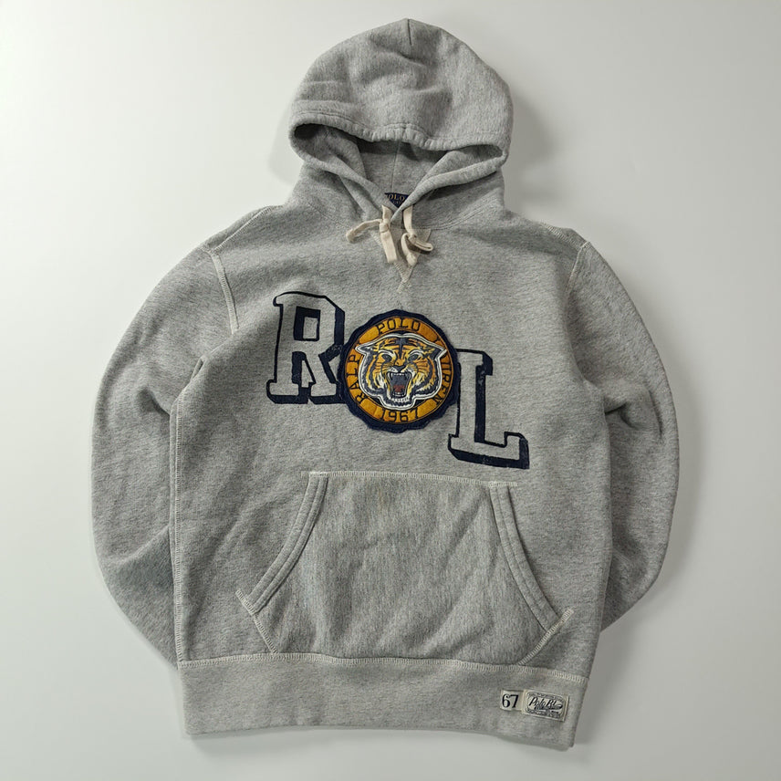 [BUNJANG] Polo Ralph Lauren RL Tiger Patch Fleece Hoodie Light Grey / CA698 S 폴로 류준열 QR인증 RL 타이거 패치 기모 후드 티셔츠