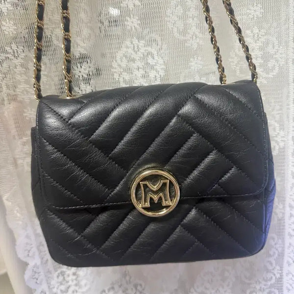 [BUNJANG] Mettrocity Quilting Chain Crossbody Bag Black / 메트로시티 퀄팅백
