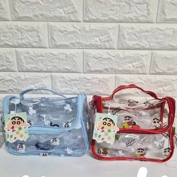 [BUNJANG] Crayon Shin-chan Transparent Pouch Blue/Red / 짱구 투명 파우치 블루/레드 개당가격 두개구매 10000원 새상품 입니다